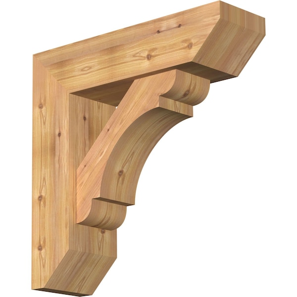 Ekena Millwork Olympic Slat Smooth Bracket w/ Offset Brace, Western Red Cedar, 7 1/2"W x 26"D x 26"H BKT0806X26X26OLY06SWR - main